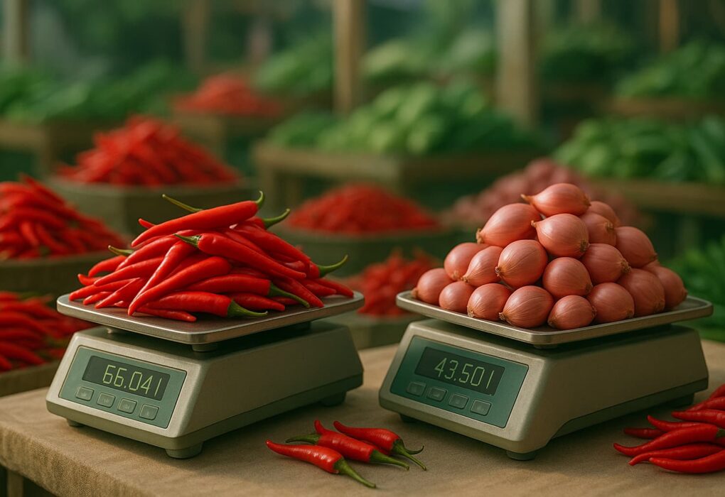 Harga Cabai Rawit Capai Rp66.041, Bawang Merah Rp43.501