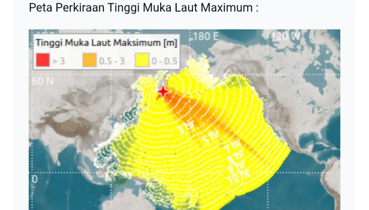 Tsunami 0,2 Meter Melanda Perairan Jayapura dan Sorong, Rusia