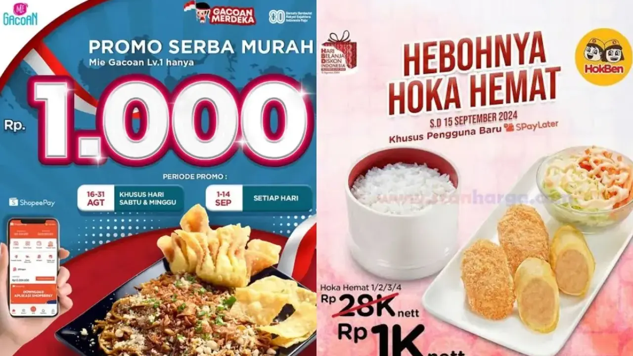 Promo Spesial HUT Kemerdekaan RI: Gacoan & HokBen Semua Rp 1.000! | Hiburan