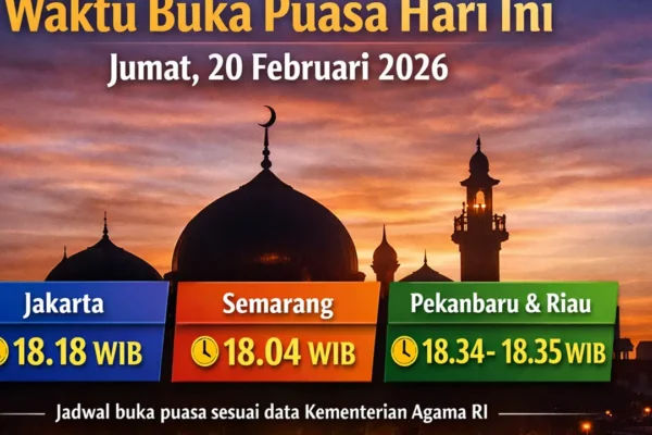 Waktu Buka Puasa Hari Ini Jumat 20 Februari 2026 di Indonesia | buka puasa hari ini